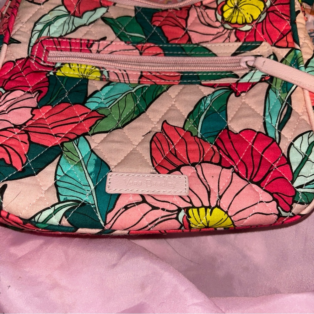 Vera Bradley Andi  Pink and Green Floral Shoulder Bag